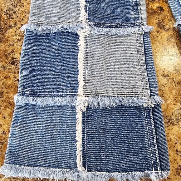 Zana Di Vintage Y2K Jeans Demin Patch Quilt Jeans Girls Size 1 90's era - Picture 3 of 9